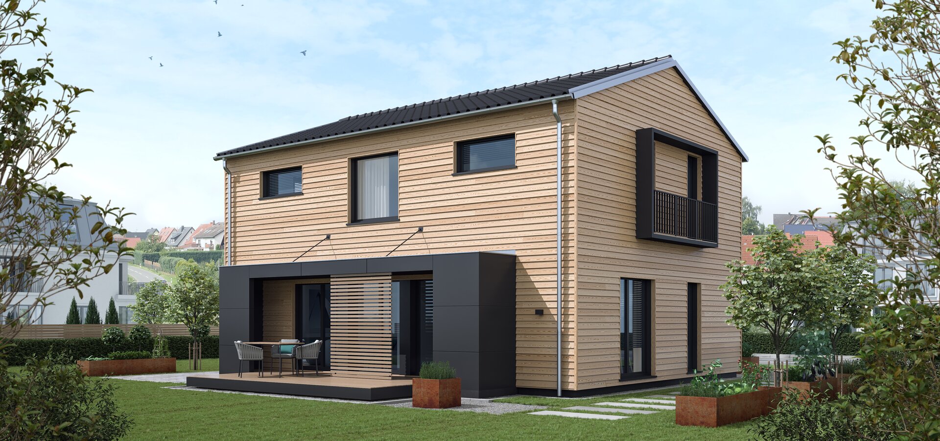 Casa prefabricada Casa ecológica de madera Ideenreich, 140 m² de Baufritz