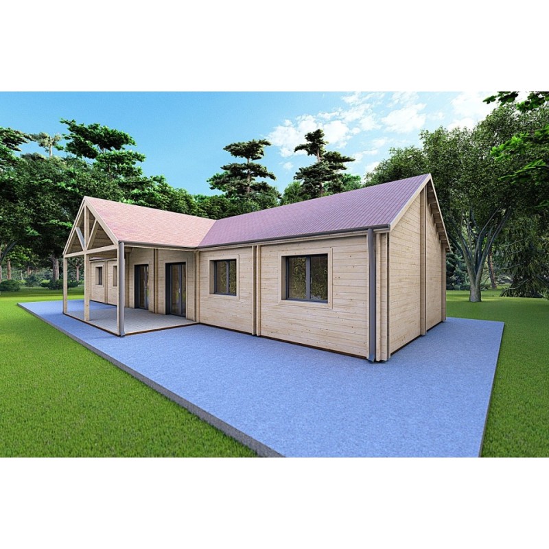 Casa prefabricada Casa de madera con patio Ginevra, 114 m² de Caleba