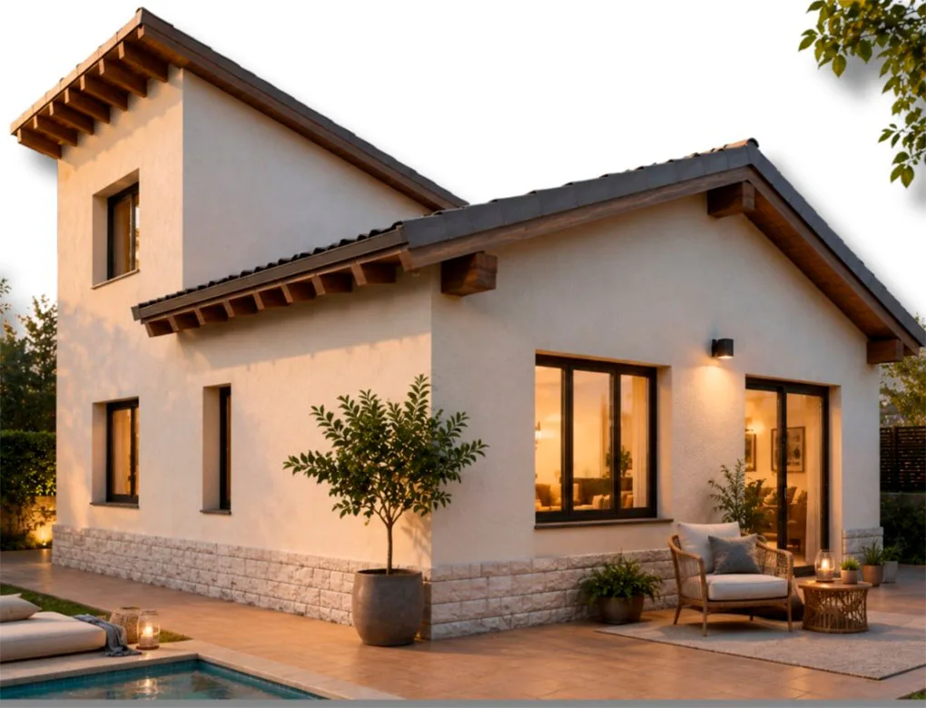 Casa prefabricada de madera Bermella de 3 dormitorios de GEMAR