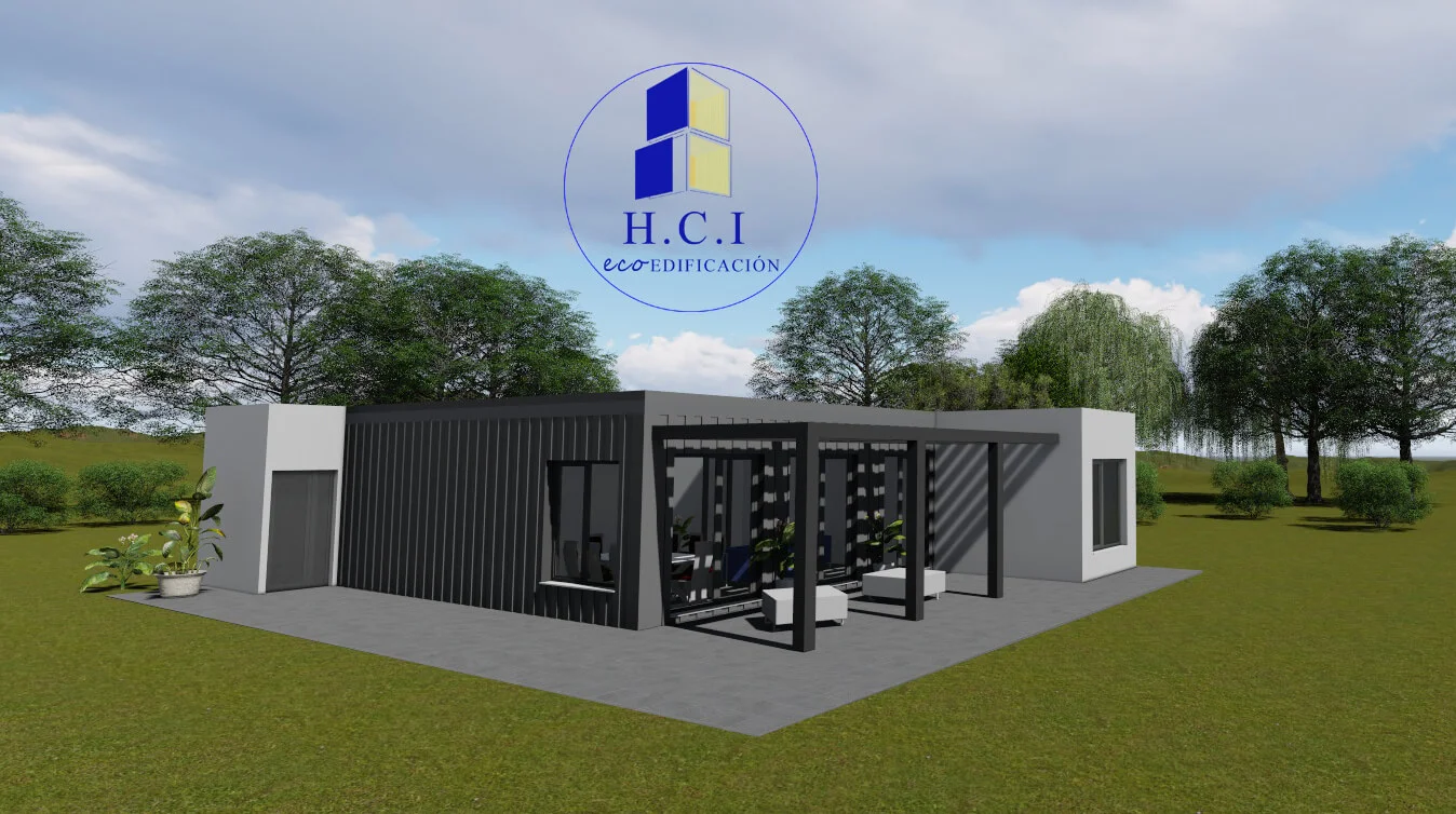 Casa prefabricada Vivienda contenedor marítimo (105 m²) de HCI Ecoedificación