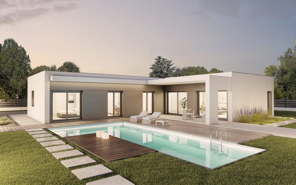 Casa prefabricada Casa de hormigón M4 de una planta, 209 m² de Hormipresa