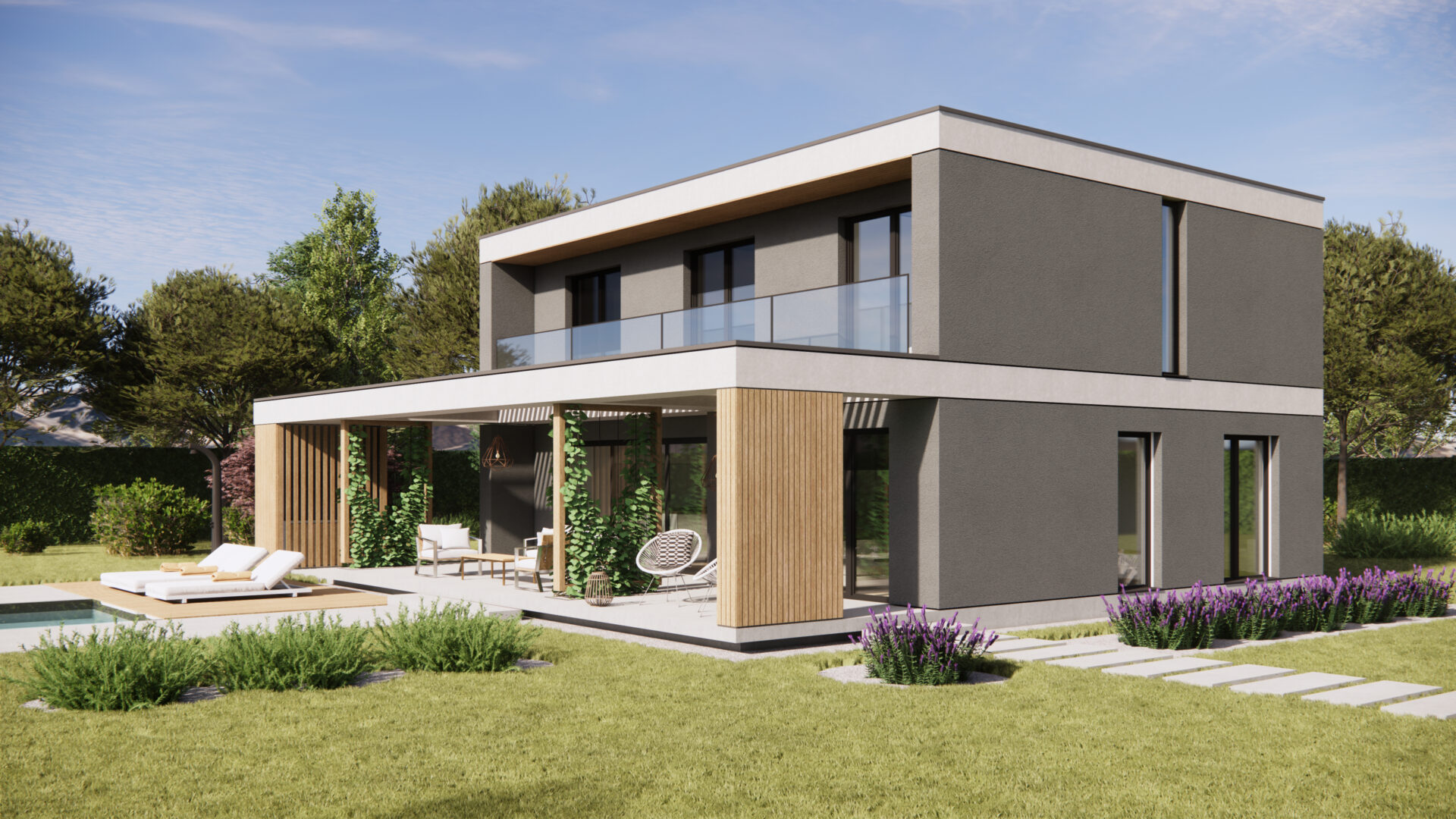 Casa prefabricada Casa Kubus J 166 m² (cubierta plana) de Jelovica