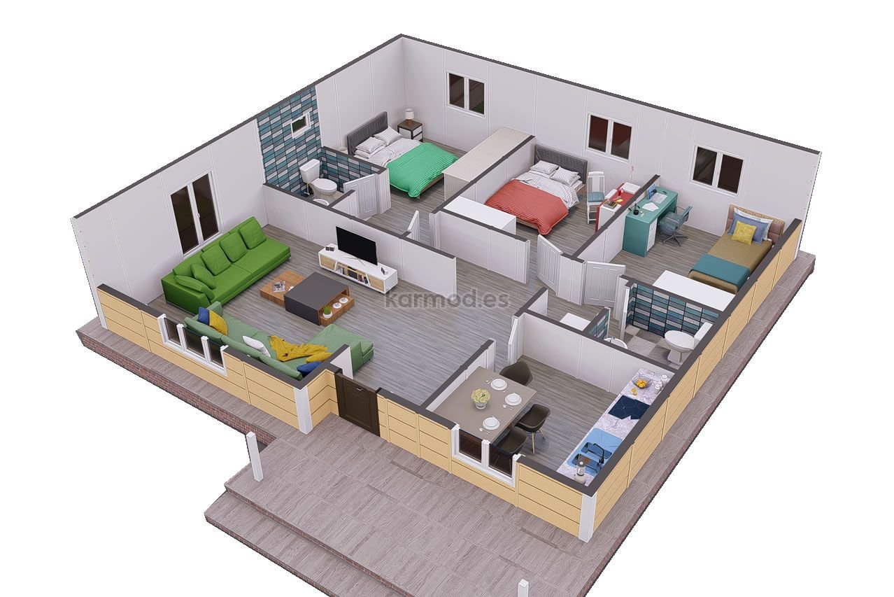 Casa prefabricada de acero de 93 m² con 3 dormitorios de Karmod España · imagen 2