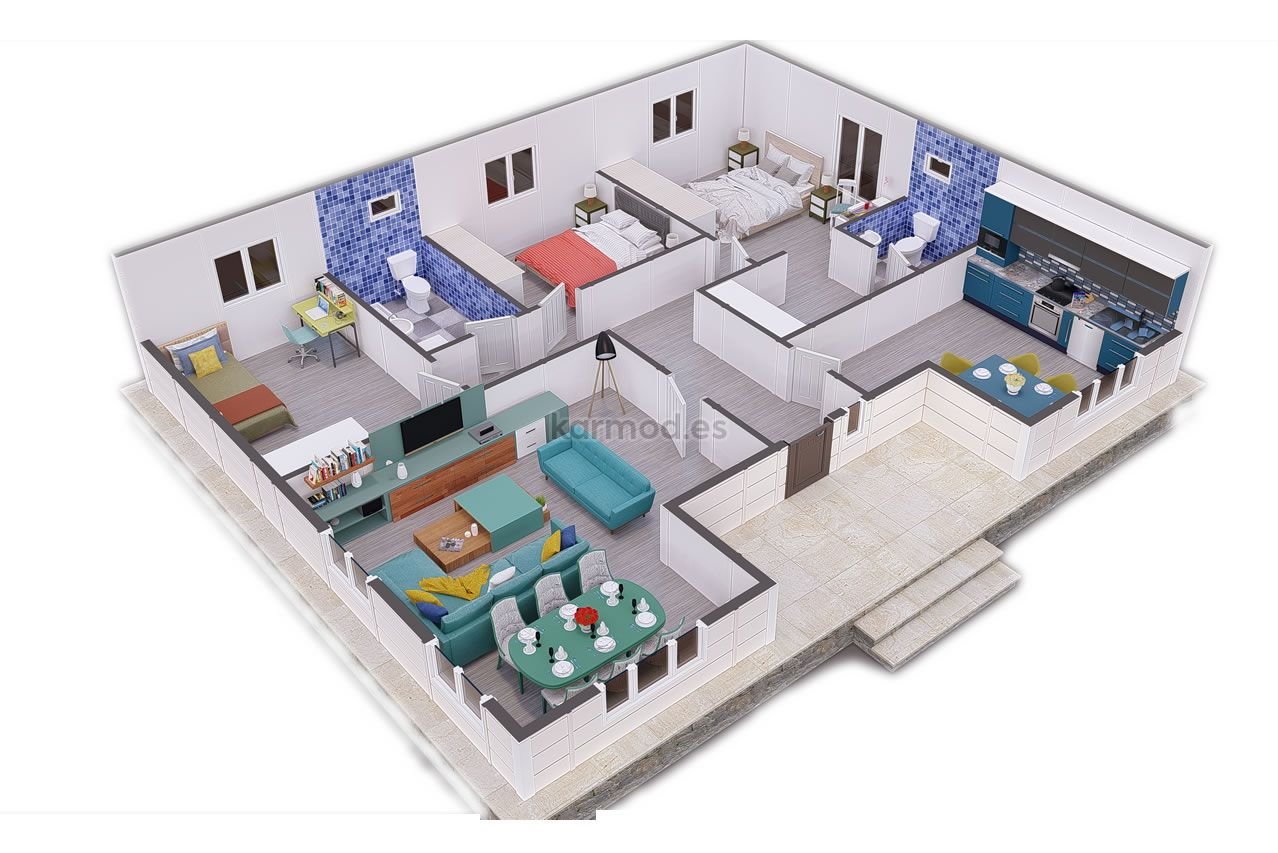 Casa prefabricada de acero de 117 m² con 3 dormitorios de Karmod España · imagen 2