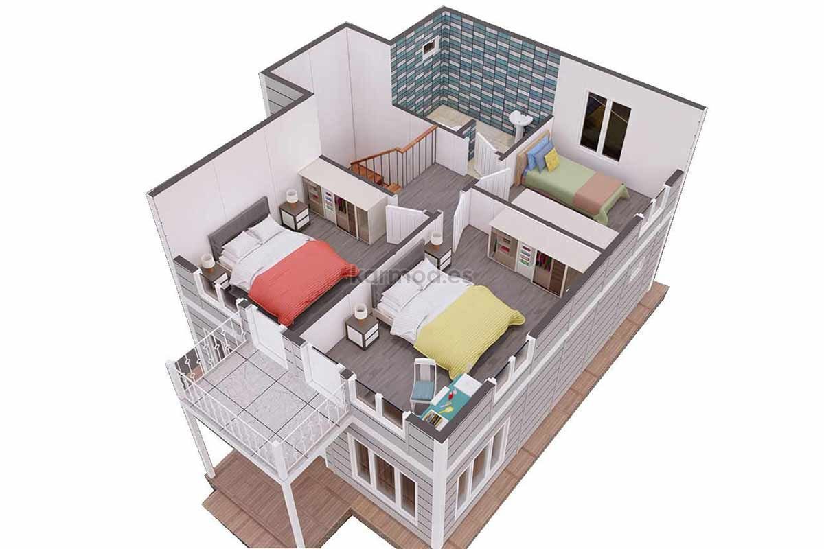 Casa prefabricada de acero de 114 m² y dos plantas de Karmod España · imagen 3