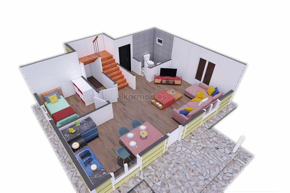 Casa prefabricada de acero de 114 m² con 4 dormitorios de Karmod España · imagen 2
