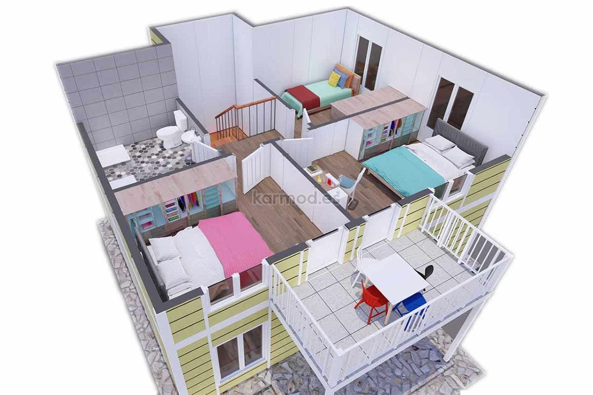 Casa prefabricada de acero de 114 m² con 4 dormitorios de Karmod España · imagen 3