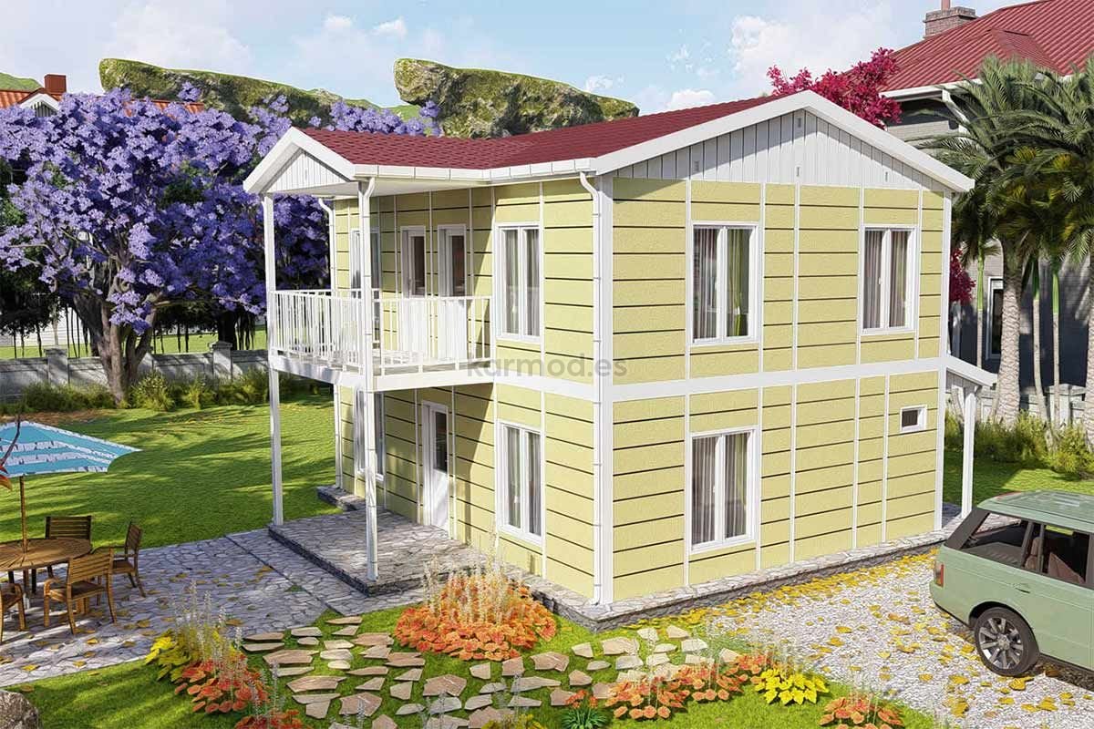 Casa prefabricada de acero de 114 m² con 4 dormitorios de Karmod España