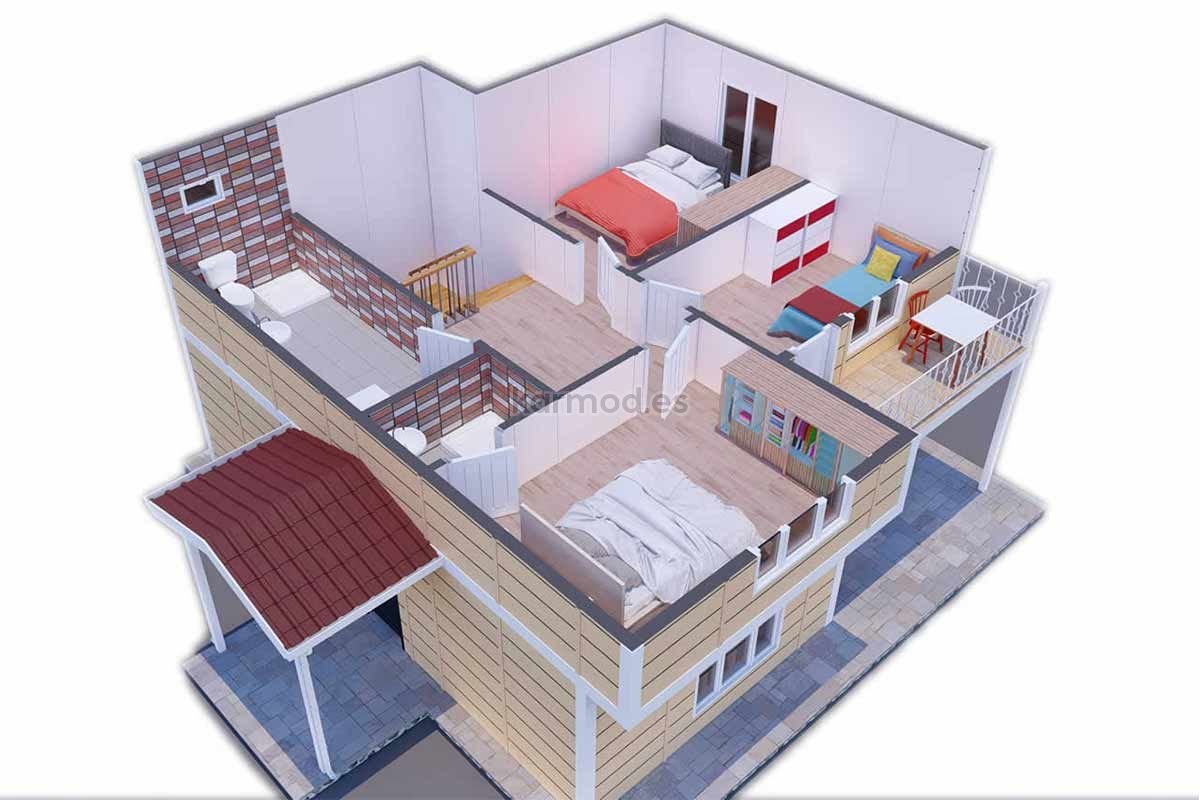 Casa prefabricada de acero de 121 m² y dos plantas de Karmod España · imagen 3
