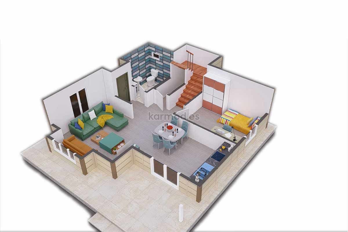 Casa prefabricada de acero de 128 m² con 4 dormitorios de Karmod España · imagen 2