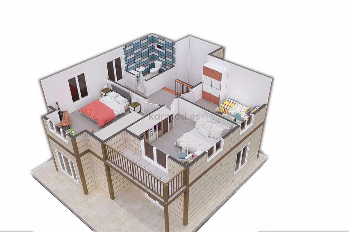 Casa prefabricada de acero de 128 m² con 4 dormitorios de Karmod España · imagen 3