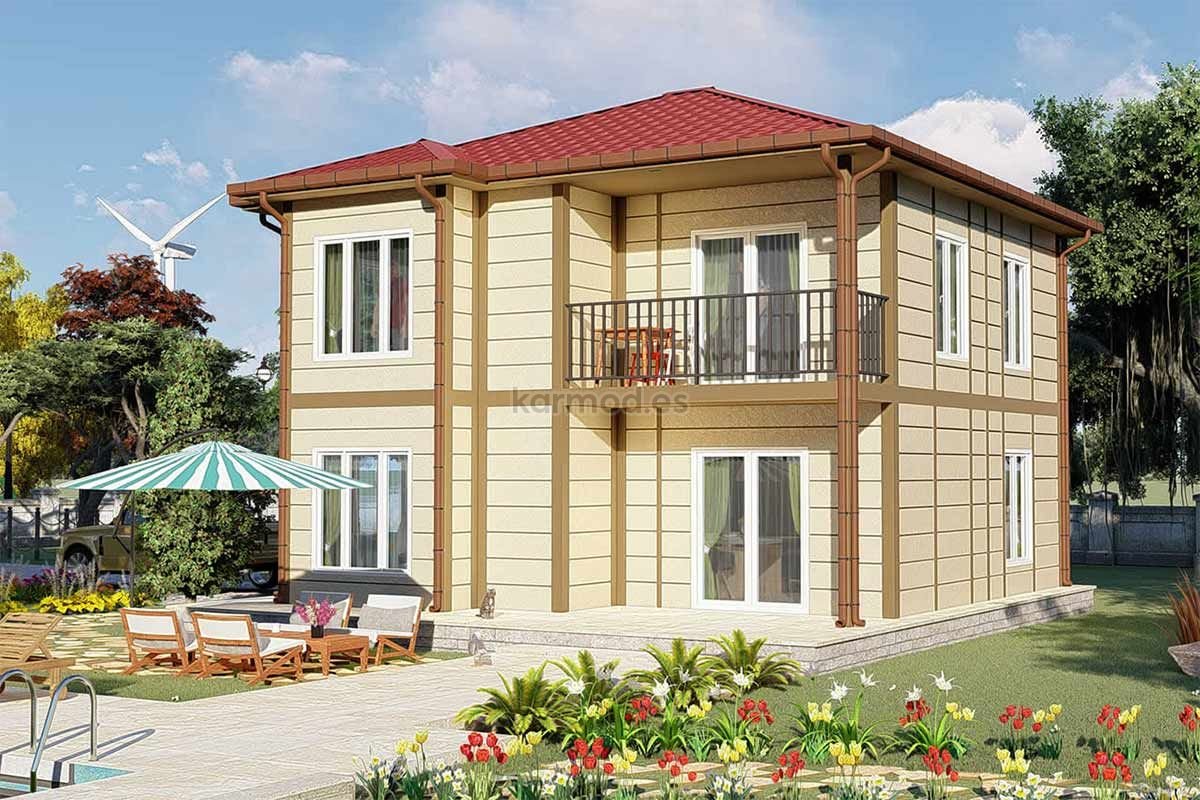 Casa prefabricada de acero de 128 m² con 4 dormitorios de Karmod España