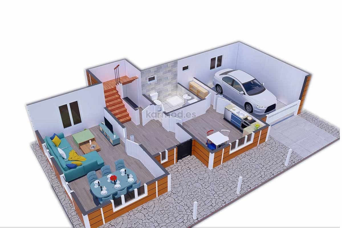 Casa prefabricada de acero de 134 m² con garaje de Karmod España · imagen 2