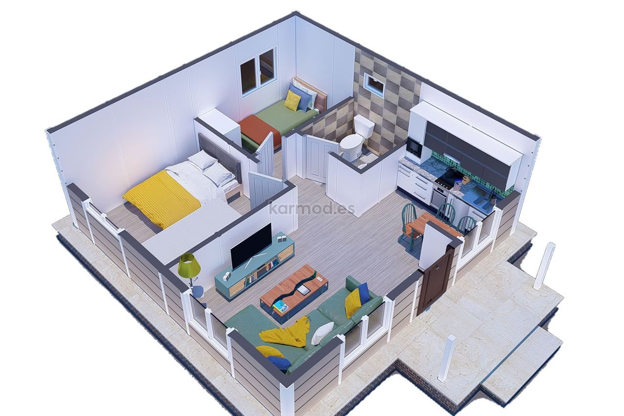 Casa prefabricada de acero de 41 m² con 2 dormitorios de Karmod España · imagen 2