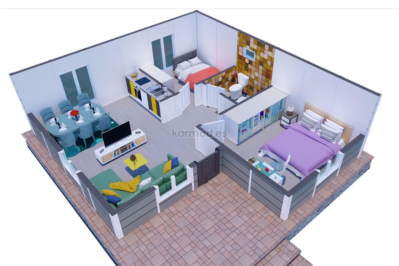 Casa prefabricada de acero de 54 m² con 2 dormitorios de Karmod España · imagen 2