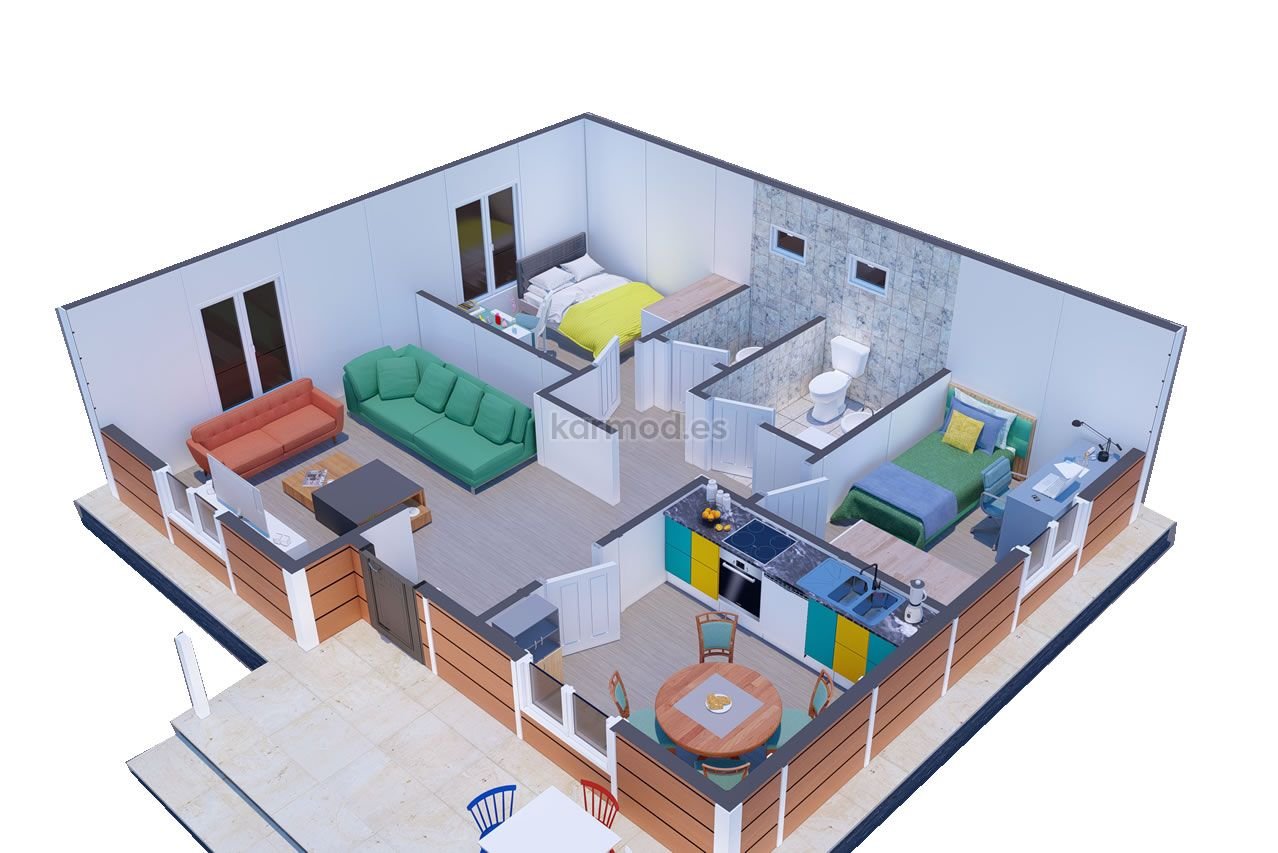 Casa prefabricada de acero de 65 m² con 2 dormitorios de Karmod España · imagen 2