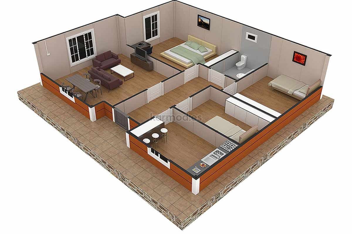 Casa prefabricada de acero de 94 m² con 3 dormitorios de Karmod España · imagen 2