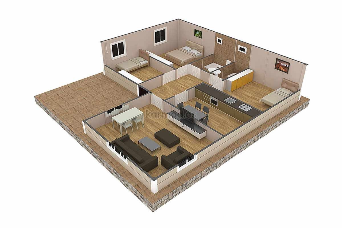 Casa prefabricada de acero de 107 m² en una sola planta de Karmod España · imagen 2