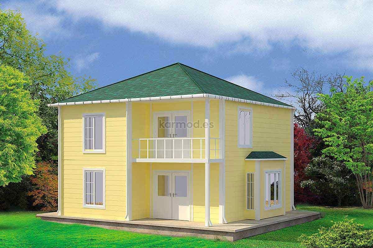 Casa prefabricada de acero de 124 m² con cocina de 14 m² de Karmod España
