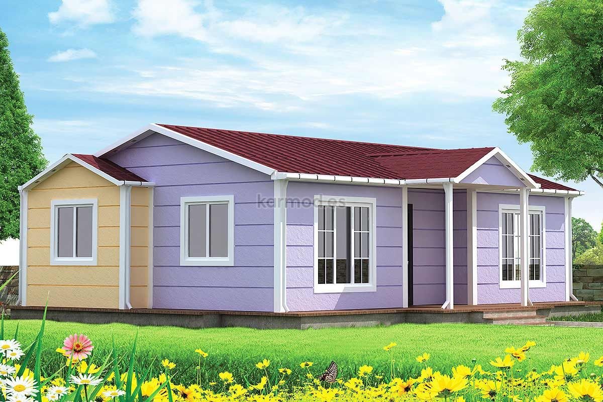 Casa prefabricada de acero de 66 m² con salón de 27 m² de Karmod España