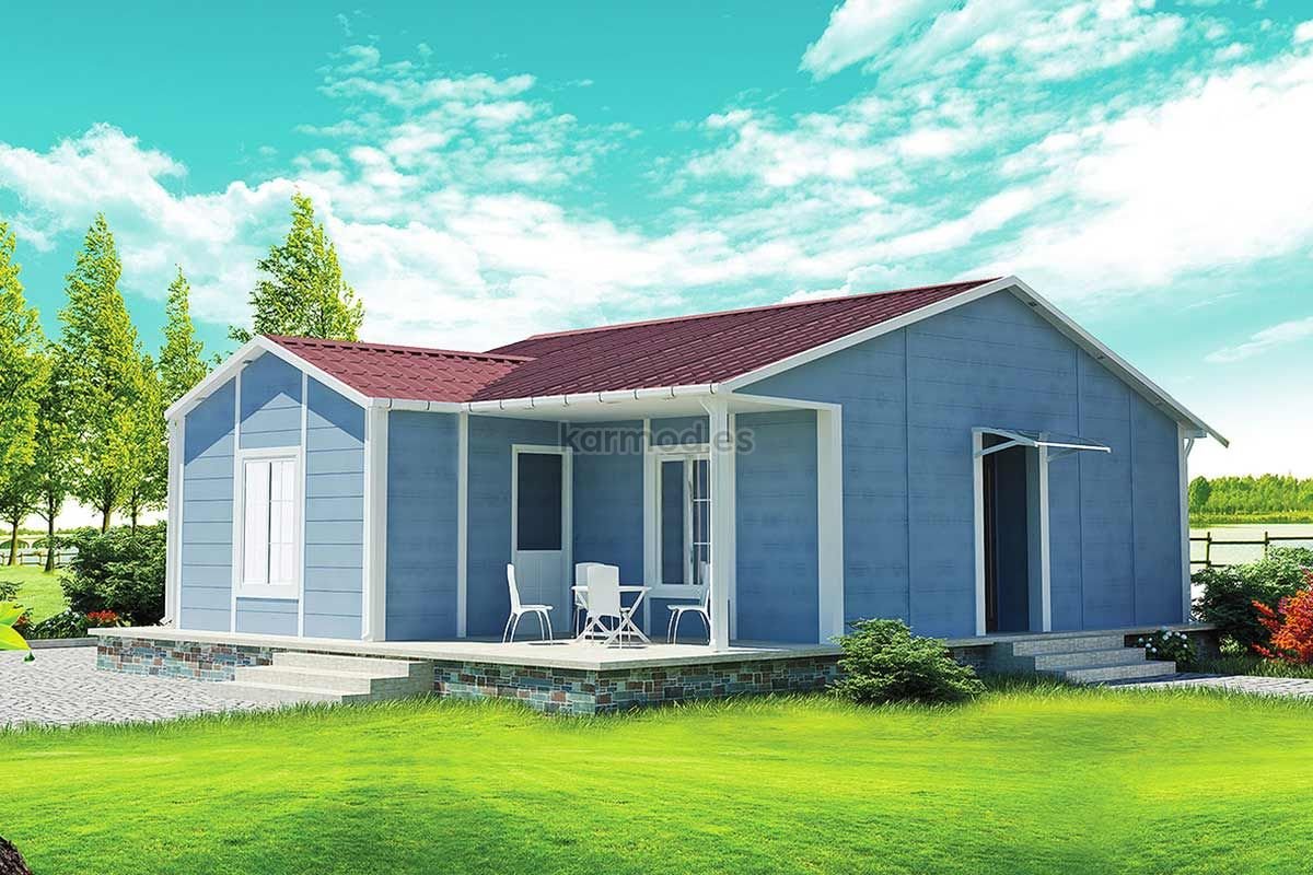 Casa prefabricada de acero 73 m² (64 m² cerrados) de Karmod España