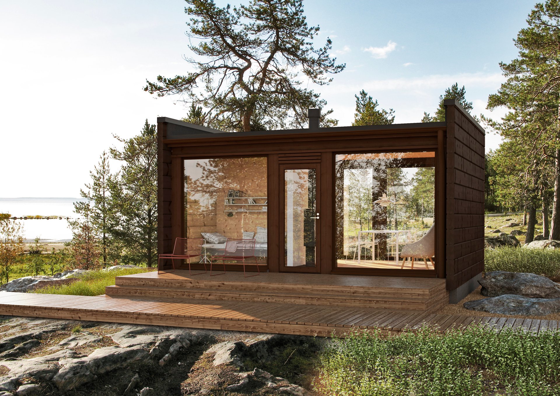 Casa prefabricada Cabaña acristalada Glass House 25 de Kontio