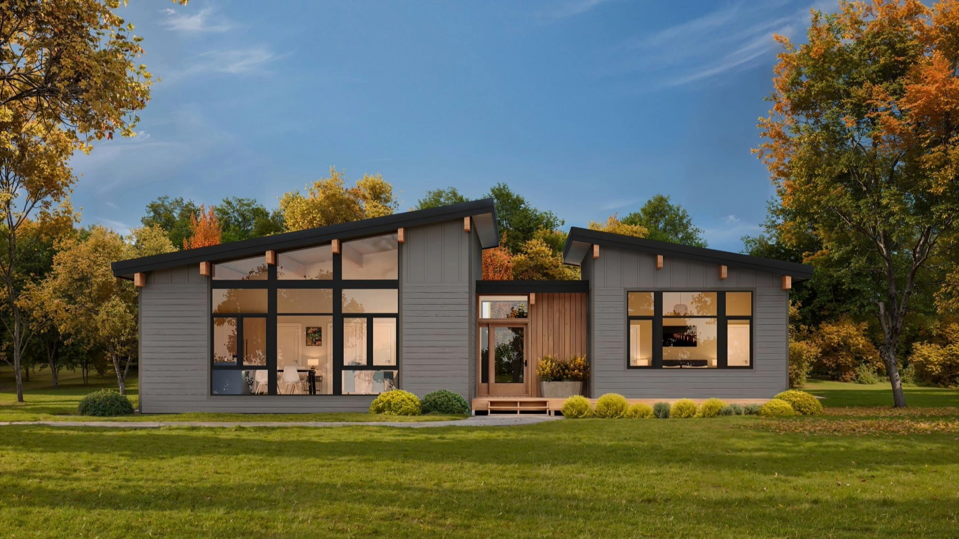Casa prefabricada Casa de madera y vidrio Cedar 1283, 119 m² de Lindal Cedar Homes