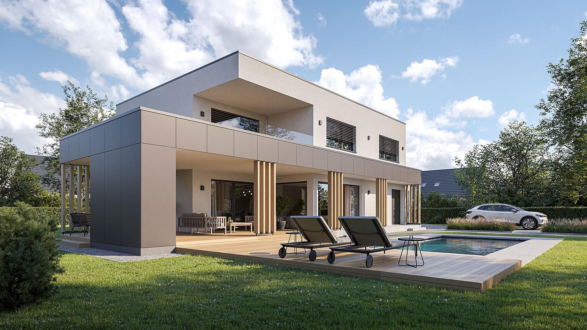 Casa prefabricada Villa de diseño de madera Varius-R, 206 m² de Lumar