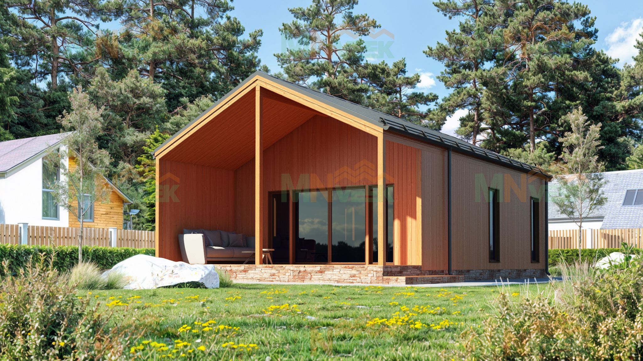 Casa prefabricada Casa de madera Valladolid, 80 m² (1 dormitorio) de MNVEEK