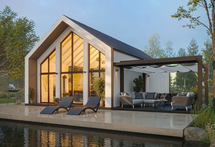Casa prefabricada de madera Lunde, granero nórdico de Norges Hus