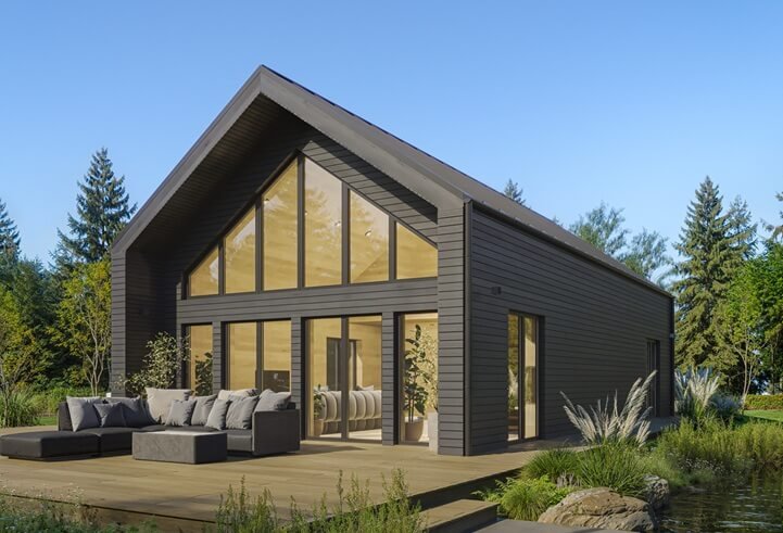 Casa prefabricada Morvik, granero nórdico de 115 m² de Norges Hus