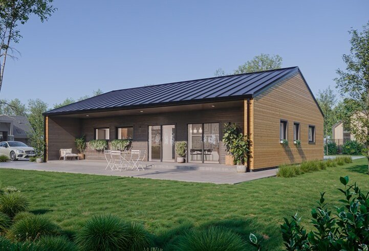Casa prefabricada Solheim de una planta y 157 m² de Norges Hus