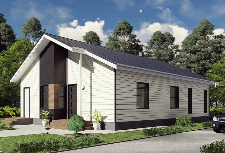 Casa prefabricada de madera 109 de tres dormitorios de Norges Hus