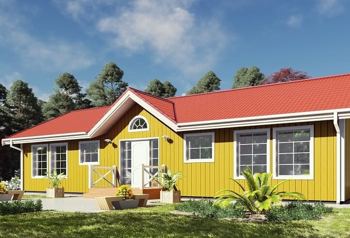 Casa prefabricada de madera 131 estilo granja nórdica de Norges Hus