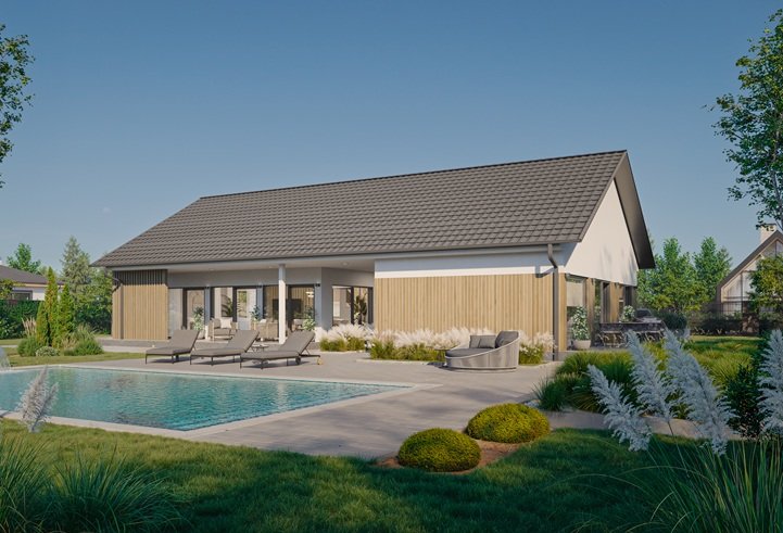 Casa prefabricada 148.2 de 17,6 metros de fachada de Norges Hus
