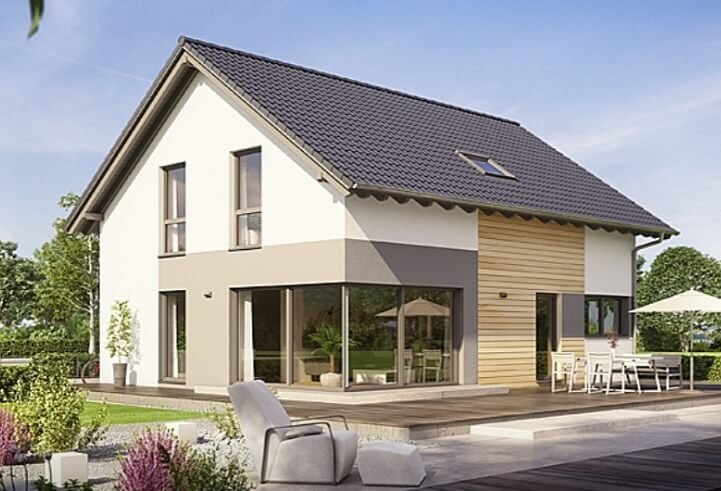Casa prefabricada de madera 160 de dos plantas y cuatro dormitorios de Norges Hus