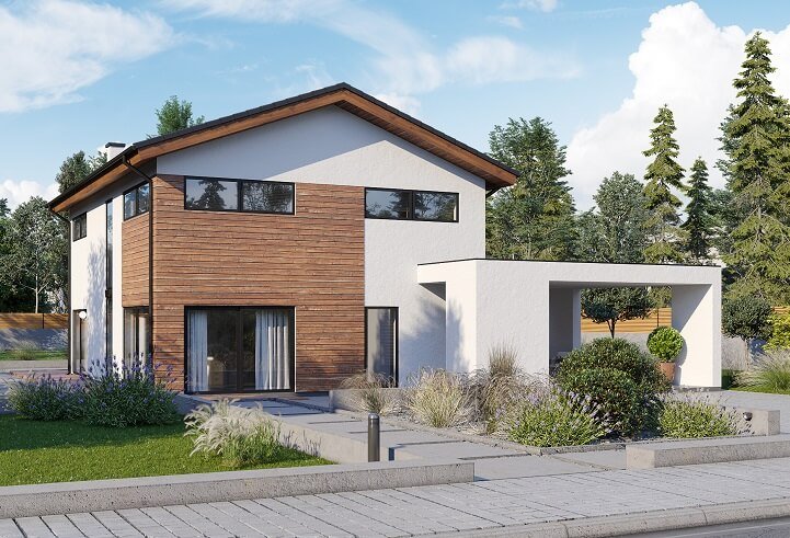 Casa prefabricada de madera 263 de dos plantas de Norges Hus