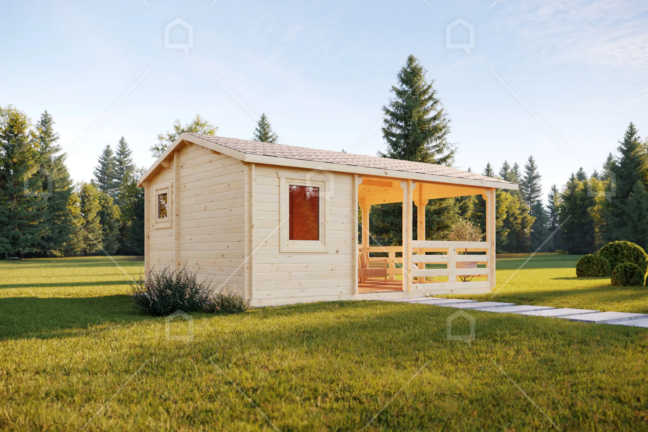 Casa prefabricada Cabaña de madera con porche Ladoga de Maestro Casas · imagen 3
