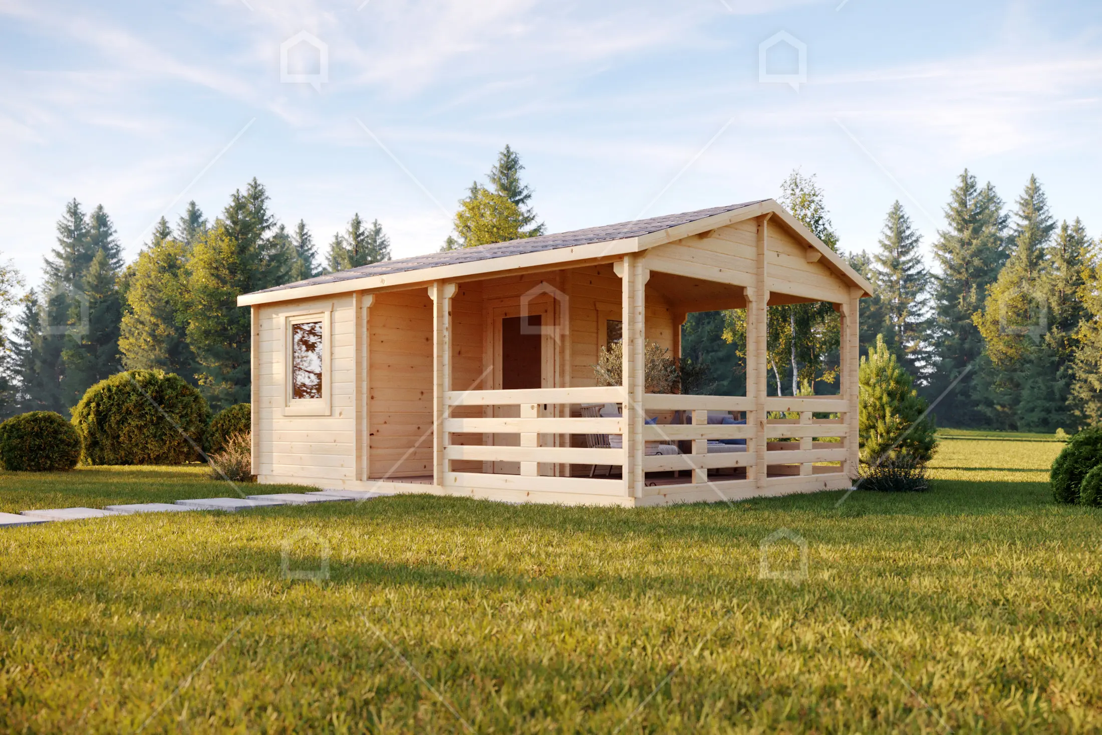 Casa prefabricada Cabaña de madera con porche Ladoga de Maestro Casas · imagen 4