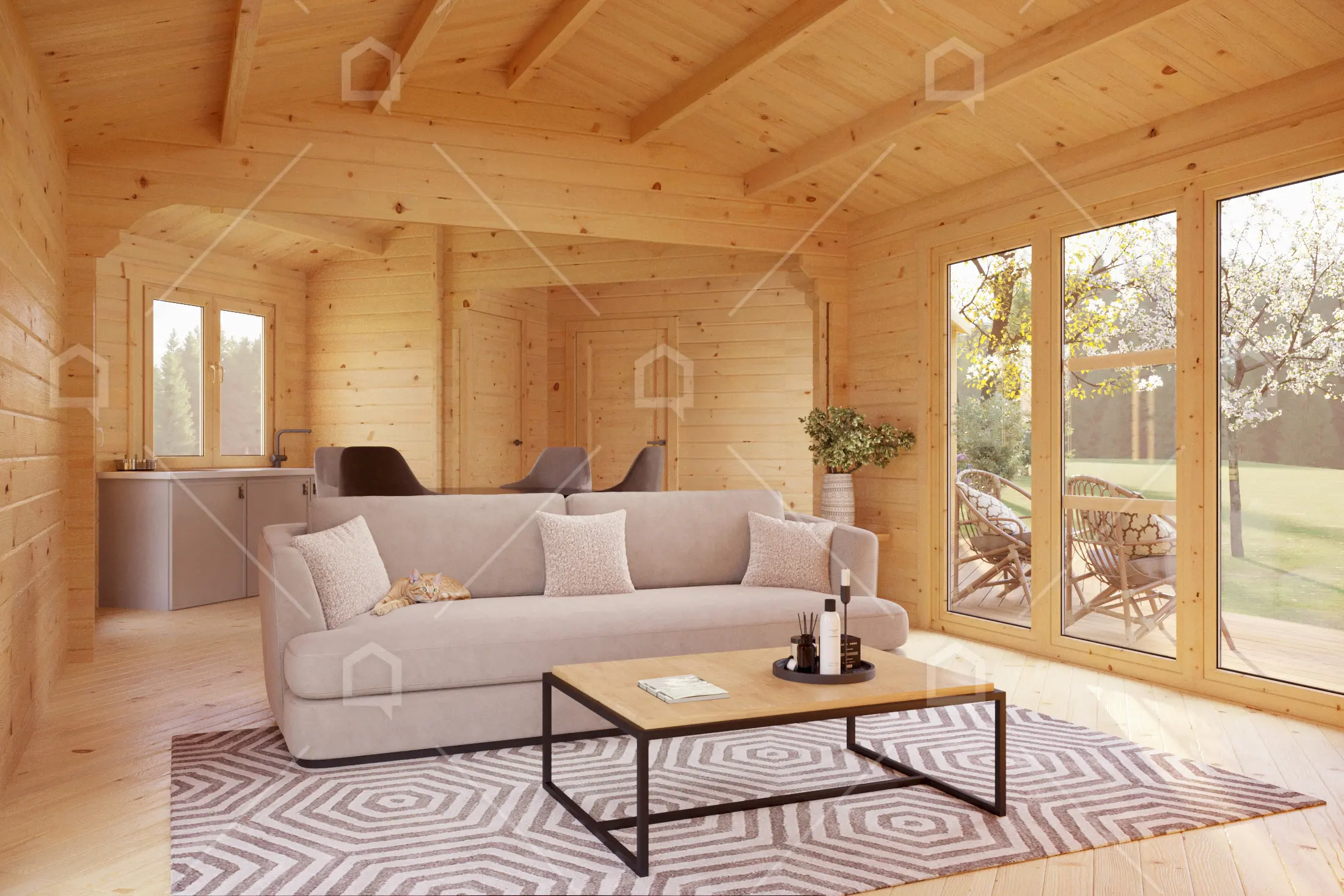Casa prefabricada de madera Volta con salón de 32 m² de Maestro Casas · imagen 5