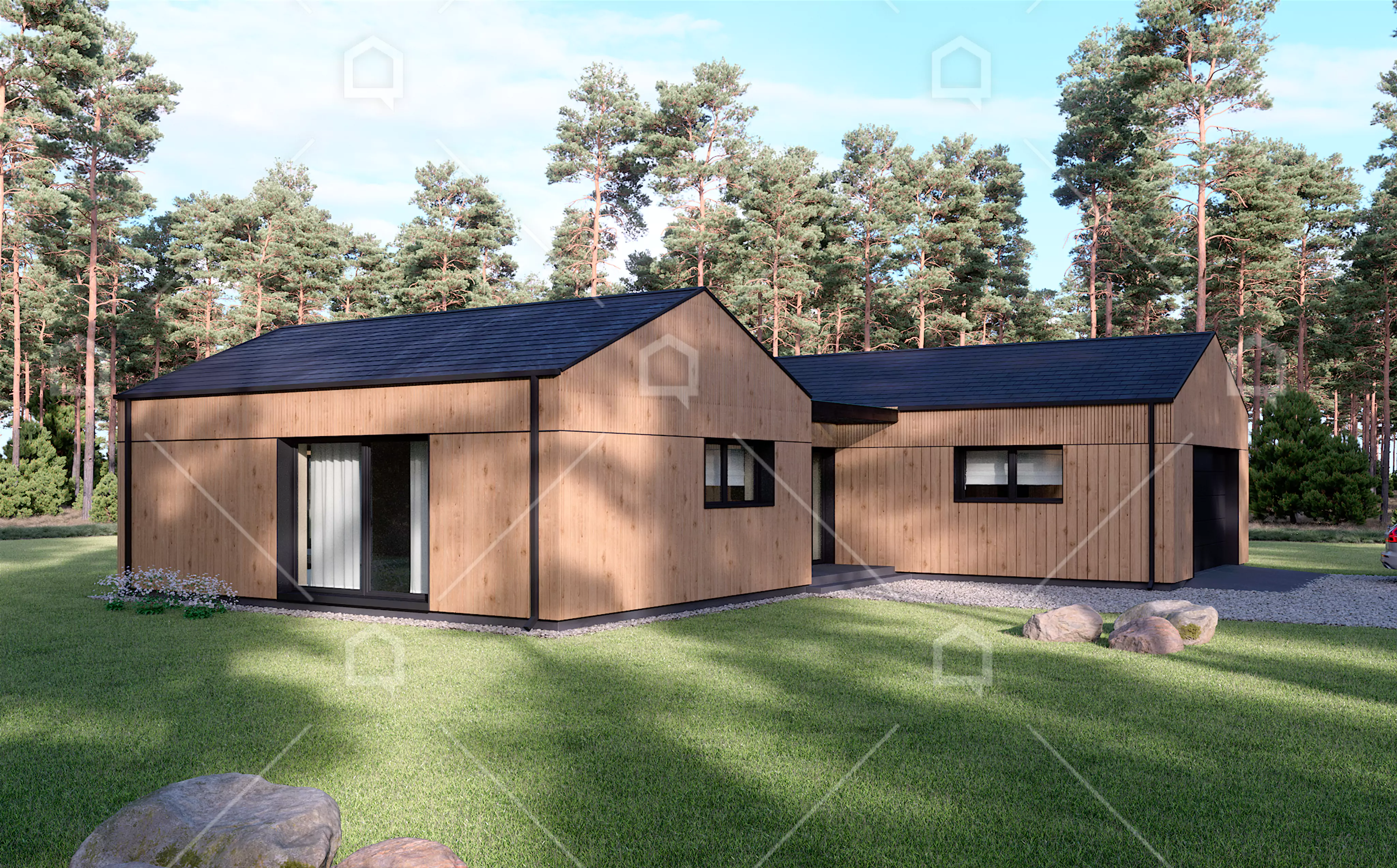 Casa prefabricada de madera Dione con garaje de Maestro Casas · imagen 5