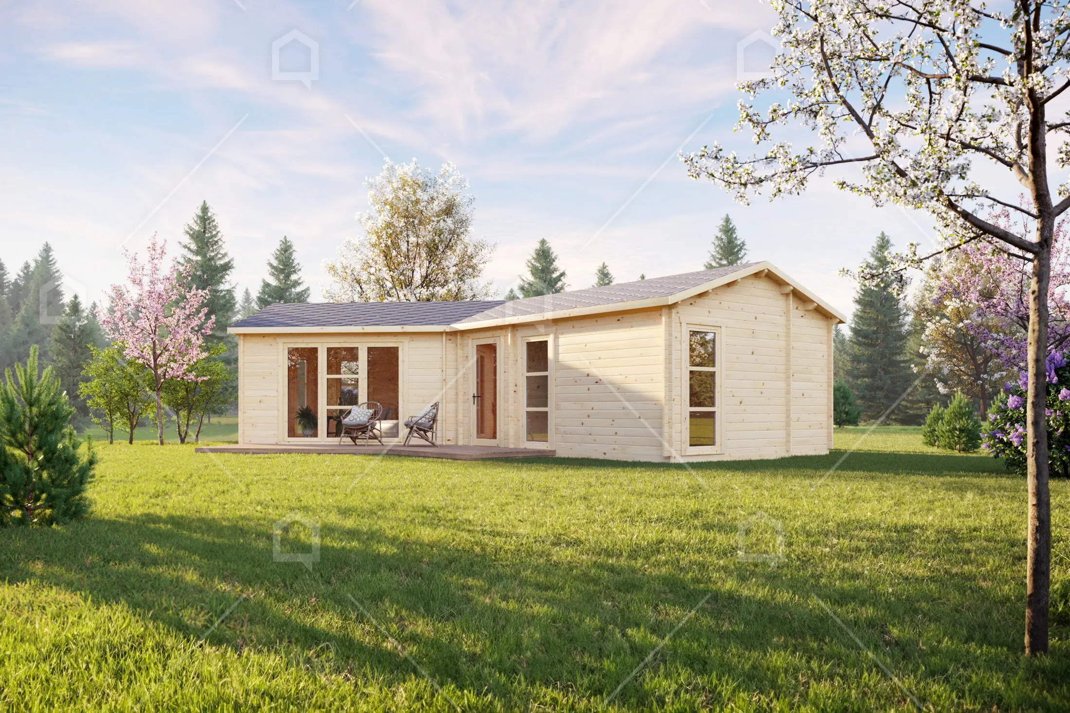 Casa prefabricada de madera Volta con salón de 32 m² de Maestro Casas · imagen 3