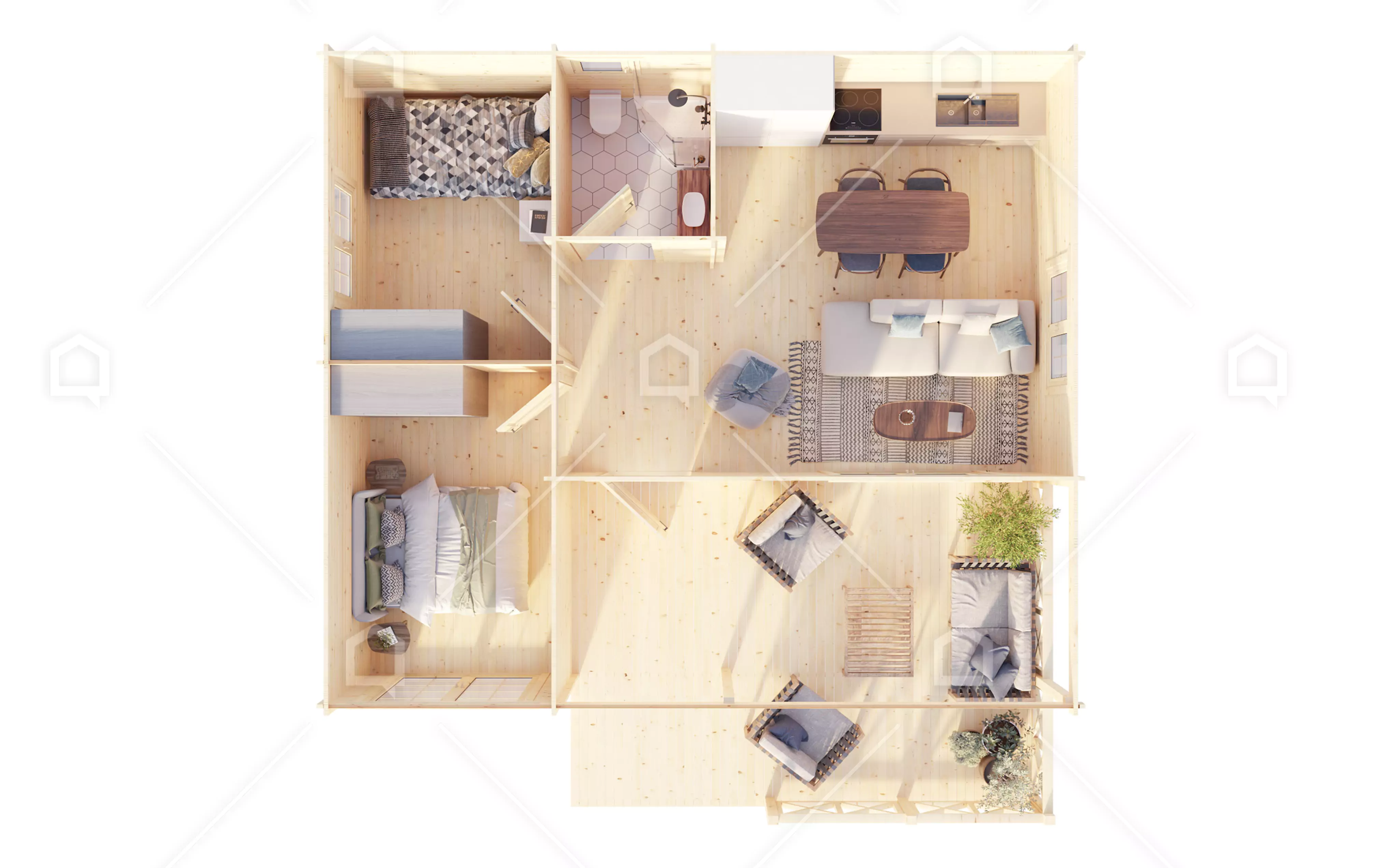 Casa prefabricada de madera Suvingis con terraza de Maestro Casas · imagen 6