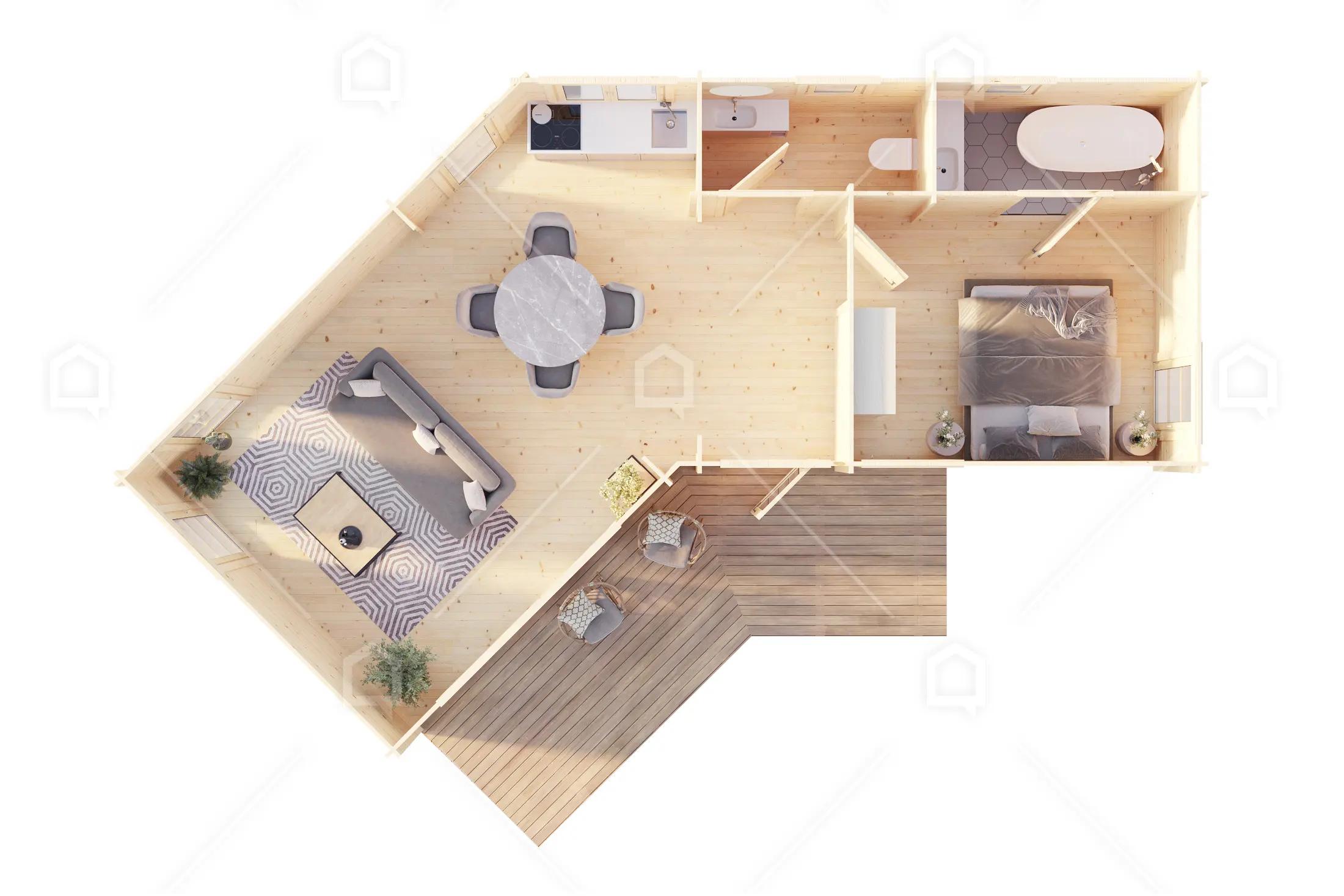 Casa prefabricada de madera Volta con salón de 32 m² de Maestro Casas · imagen 6