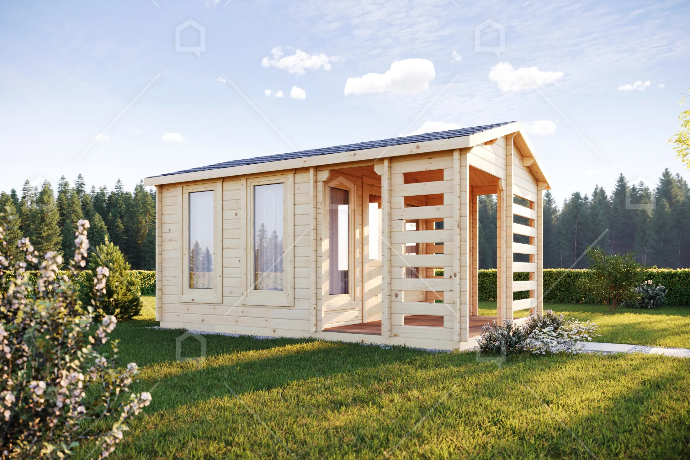 Casa prefabricada Caseta de jardín de madera con porche Besson de Maestro Casas · imagen 4