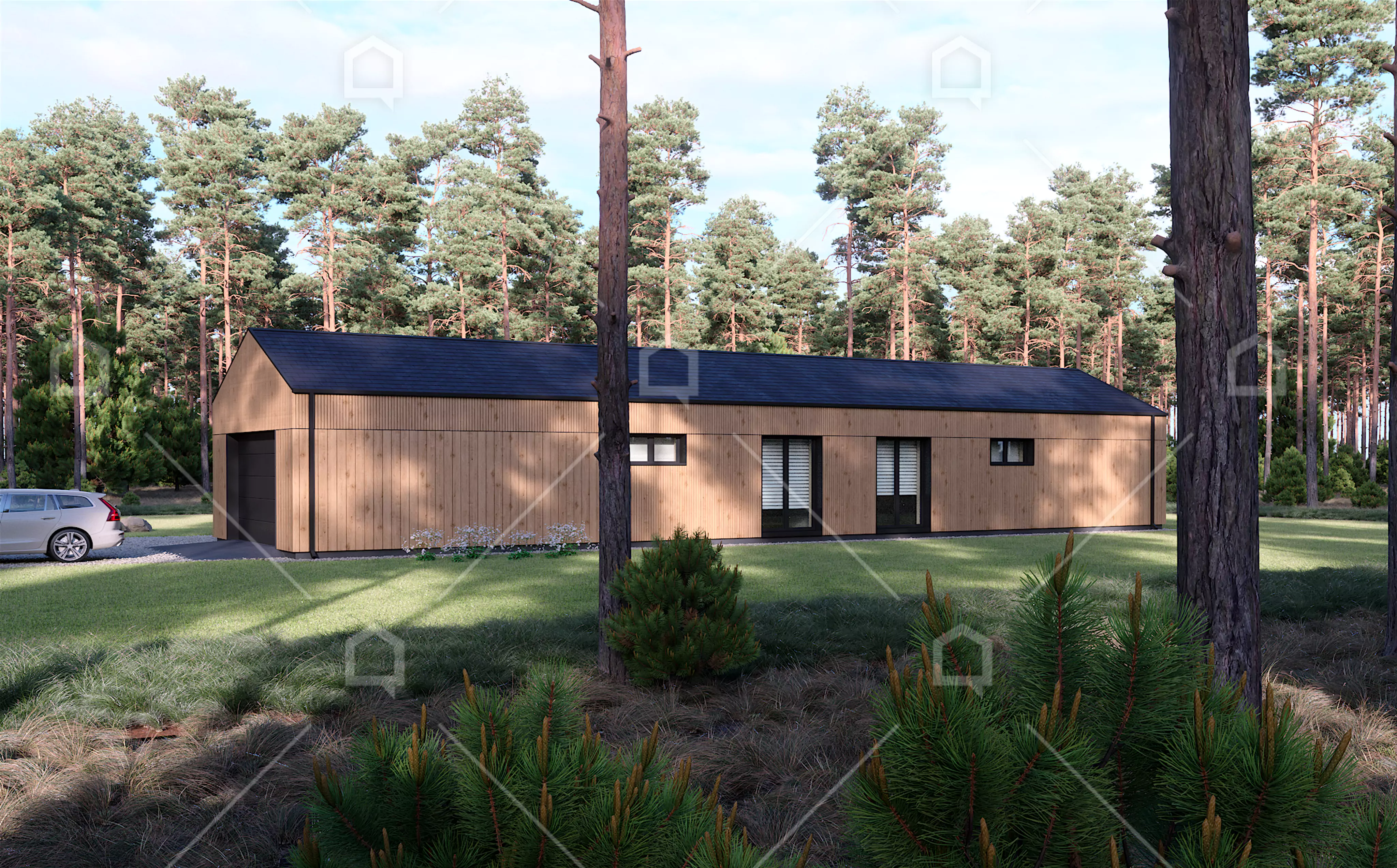 Casa prefabricada de madera Dione con garaje de Maestro Casas · imagen 3