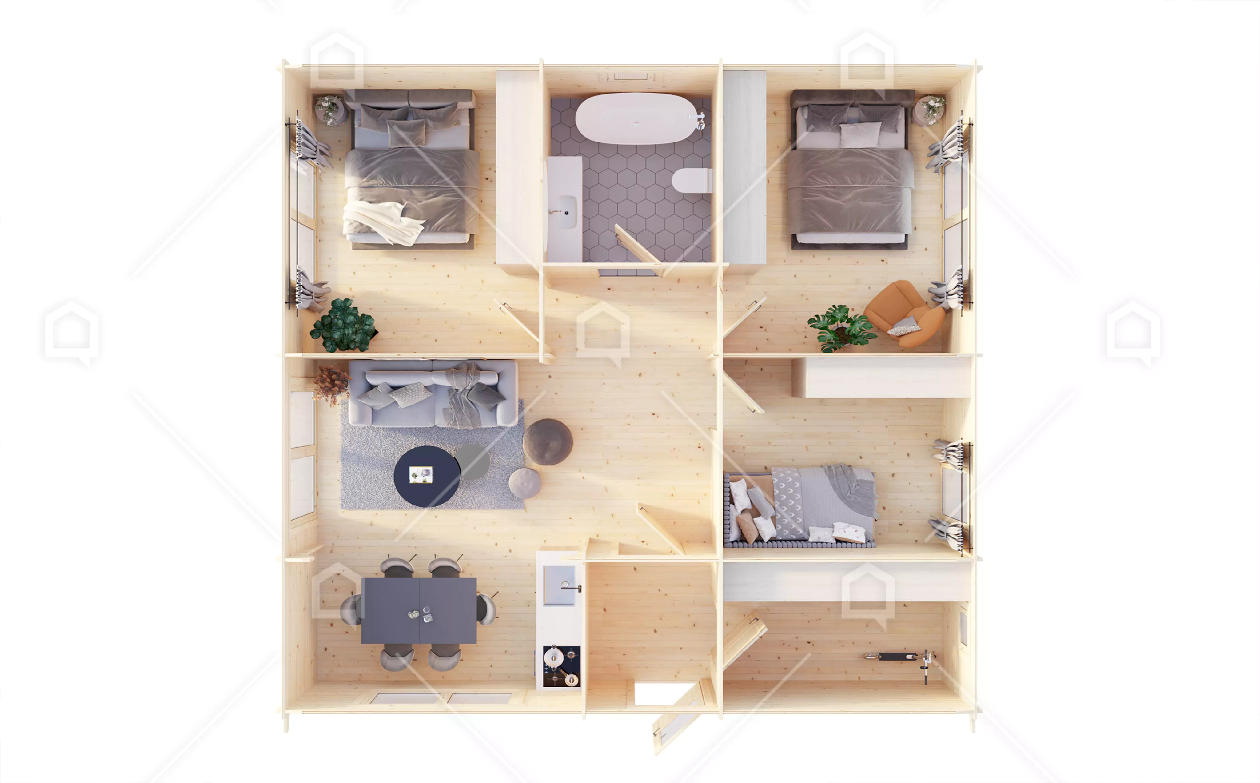 Casa prefabricada de madera Milk de 3 dormitorios de Maestro Casas · imagen 6