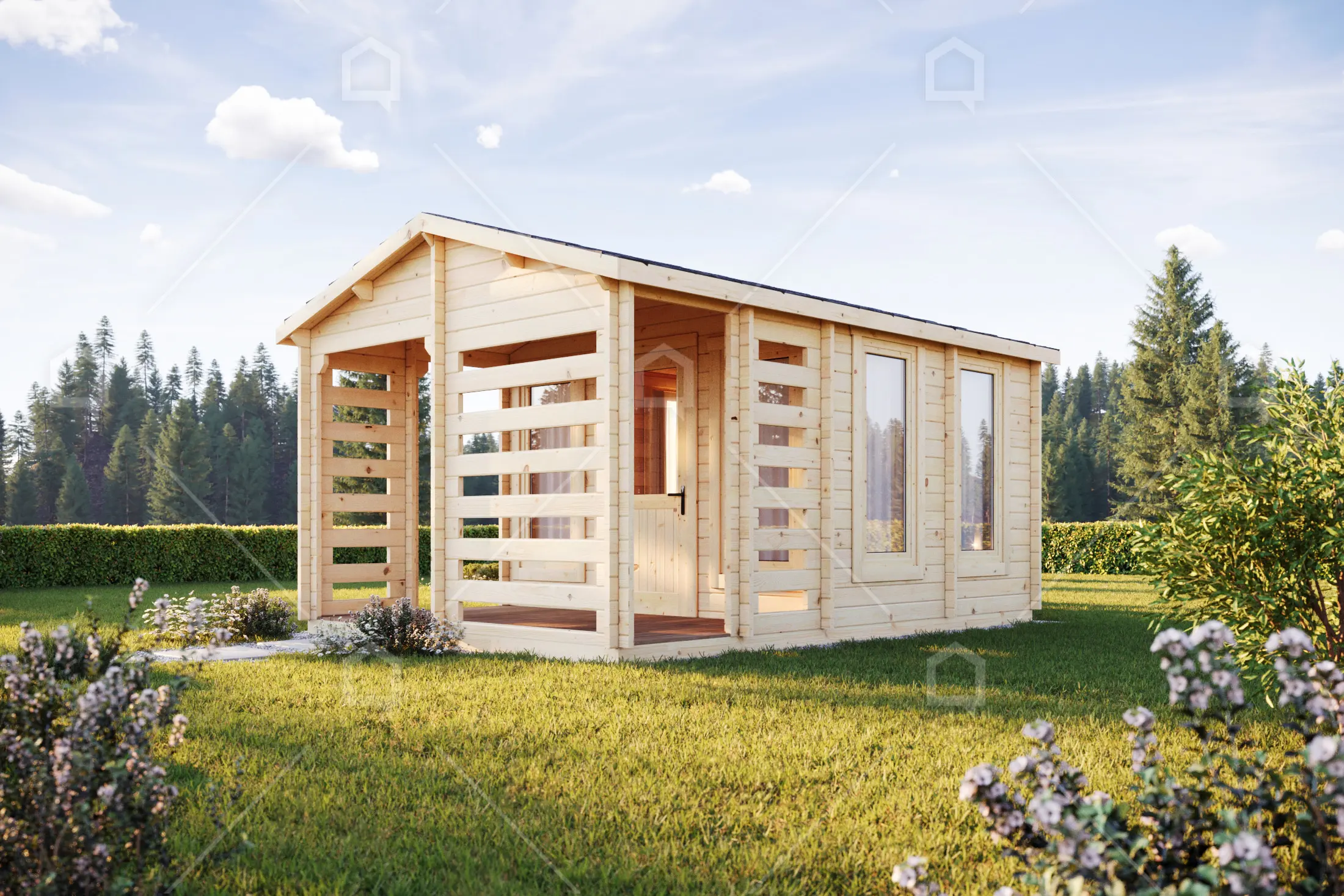 Casa prefabricada Caseta de jardín de madera con porche Besson de Maestro Casas · imagen 3