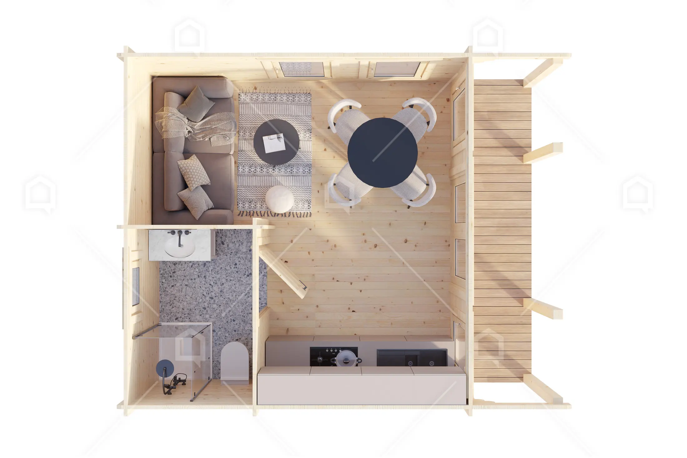 Casa prefabricada Cabaña de madera Peyron con terraza de Maestro Casas · imagen 6