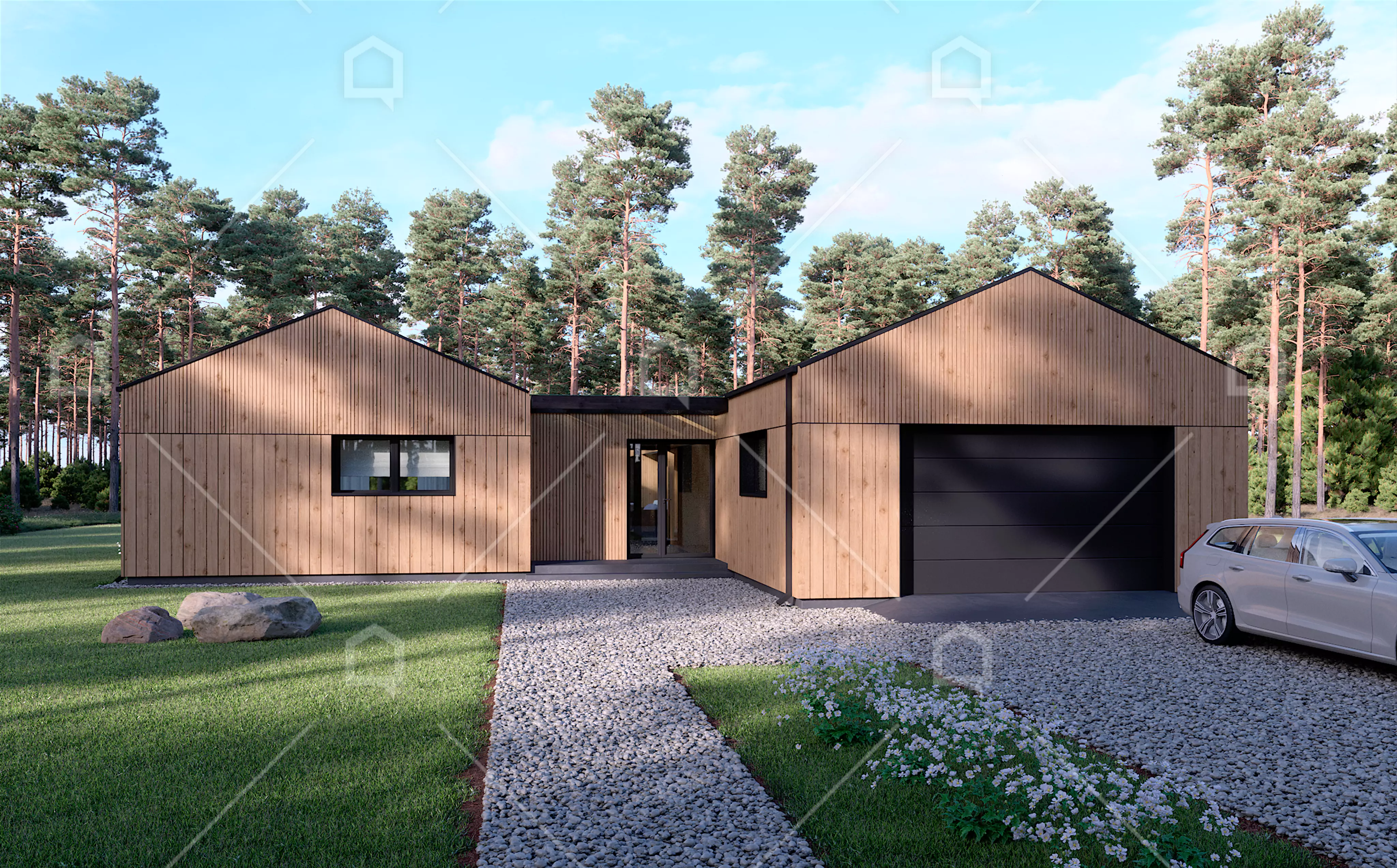 Casa prefabricada de madera Dione con garaje de Maestro Casas · imagen 4